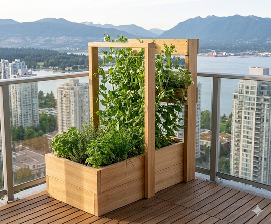 2' x 4' planter box with trellis an herb garden