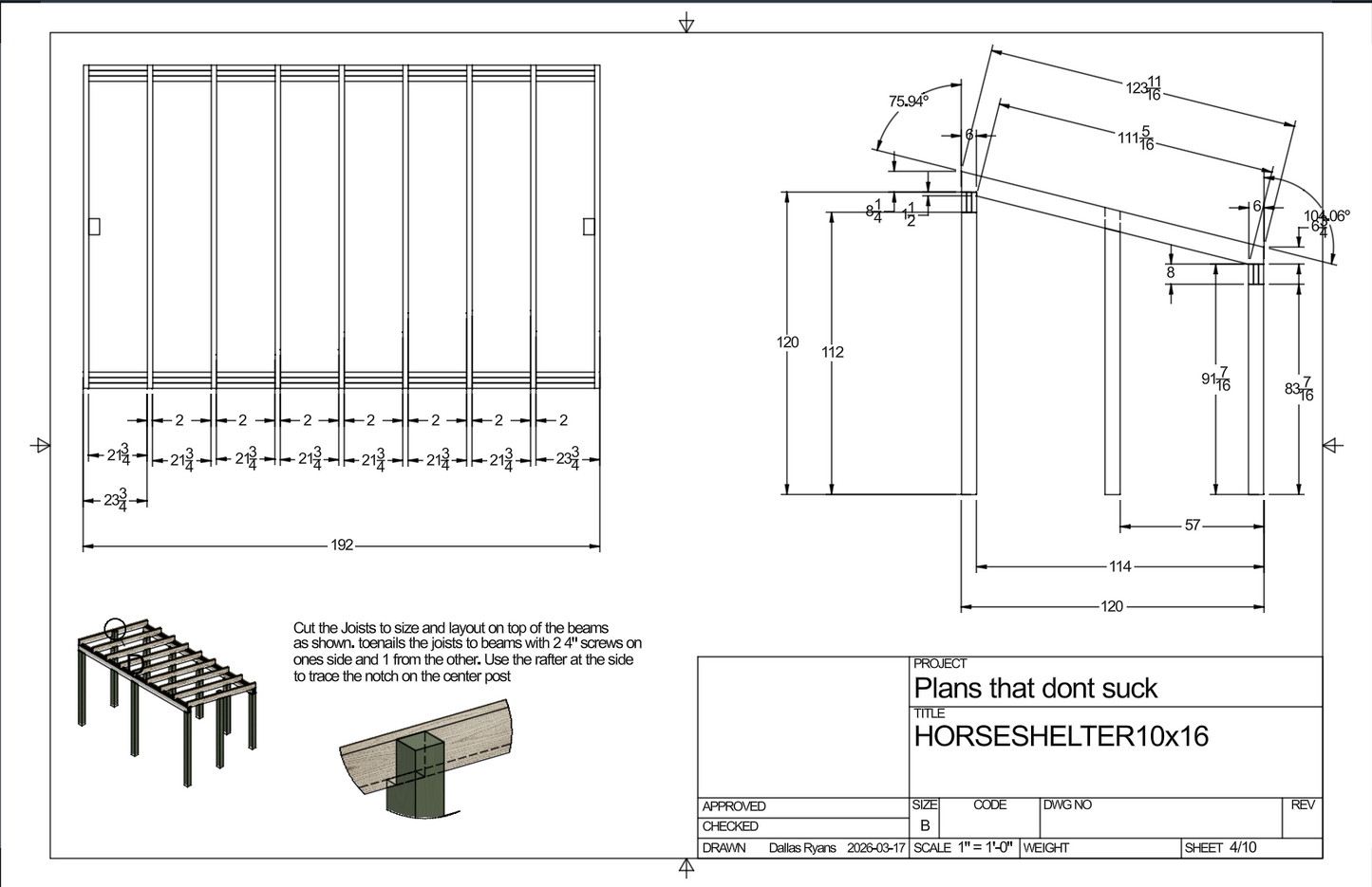 10x16 farm shelter