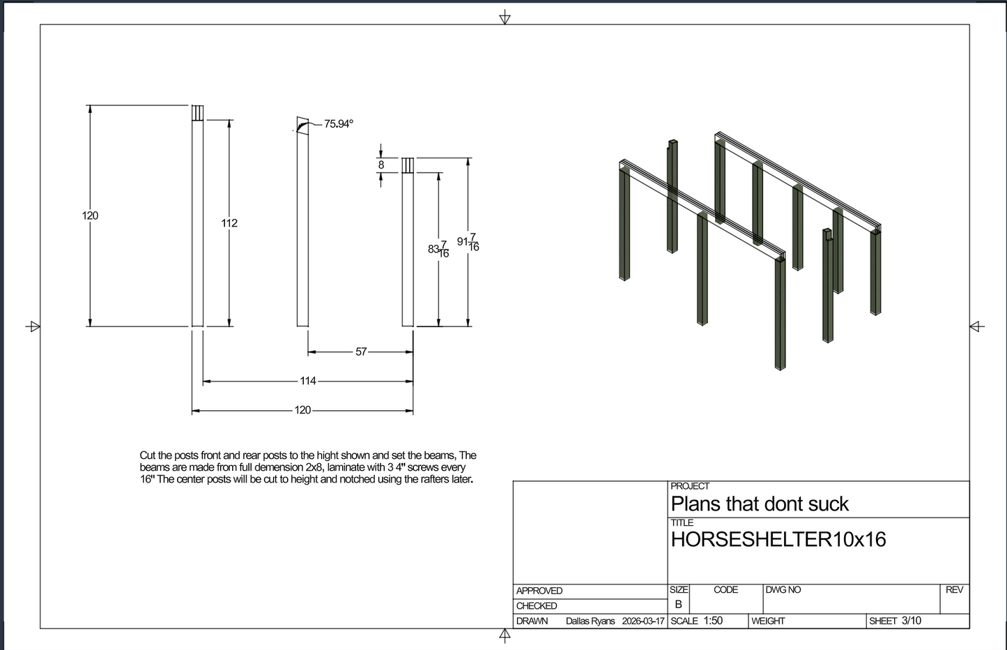 10x16 farm shelter