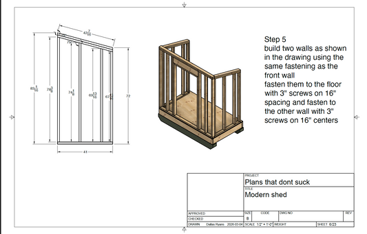 Plans to build a modern 4x7 shed