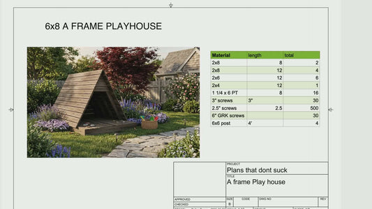 6x8 A frame playhouse plans